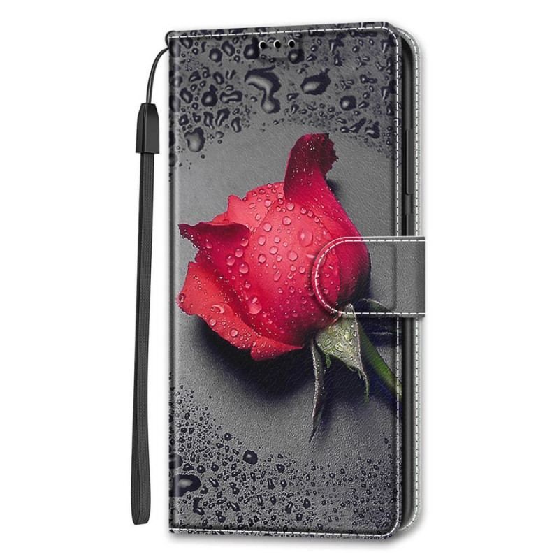 Flip Cover Samsung Galaxy S22 Ultra 5G Roser Med Snor