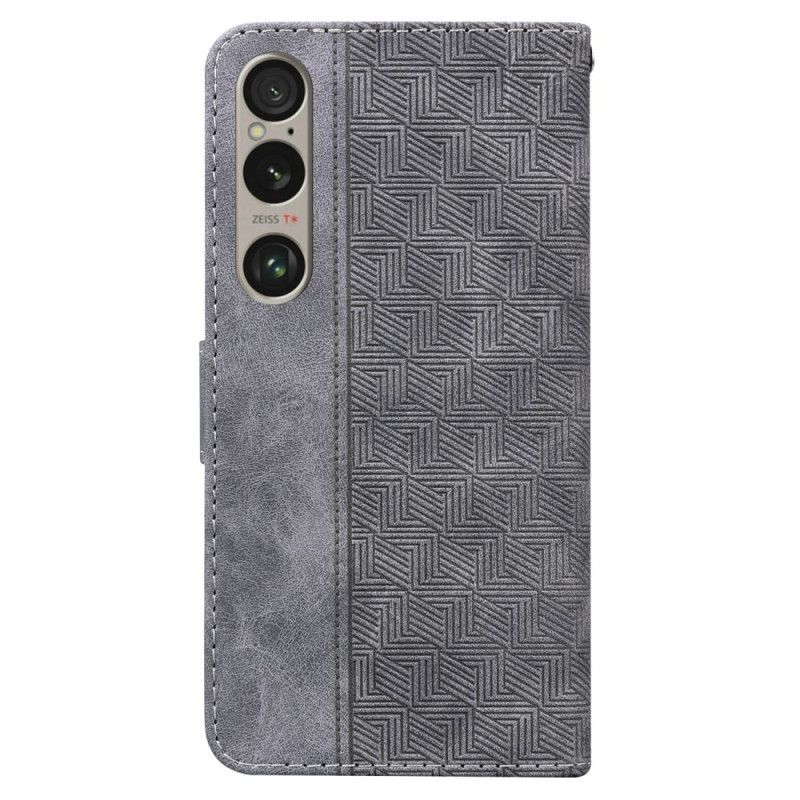 Flip Cover Sony Xperia 1 Vi Strappy Vævet Mønster