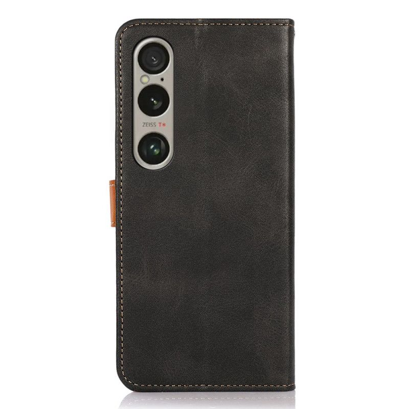 Læder Cover Sony Xperia 1 Vi Telefon Etui Khazneh Gyldne Spænde