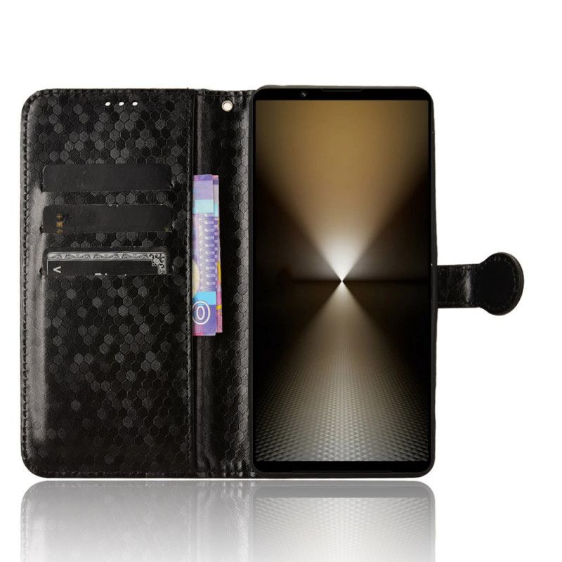 Læder Cover Sony Xperia 1 Vi Telefon Etui Skinnende Prikker Med Rem