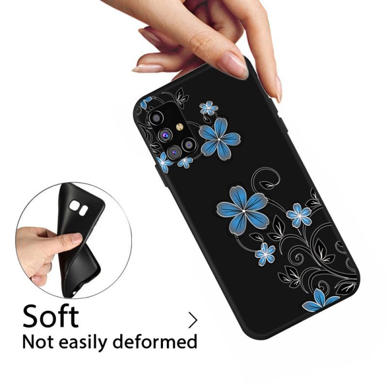 Cover for Samsung Galaxy M51 Blå Blomster