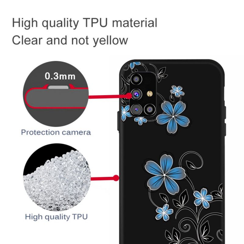 Cover for Samsung Galaxy M51 Blå Blomster