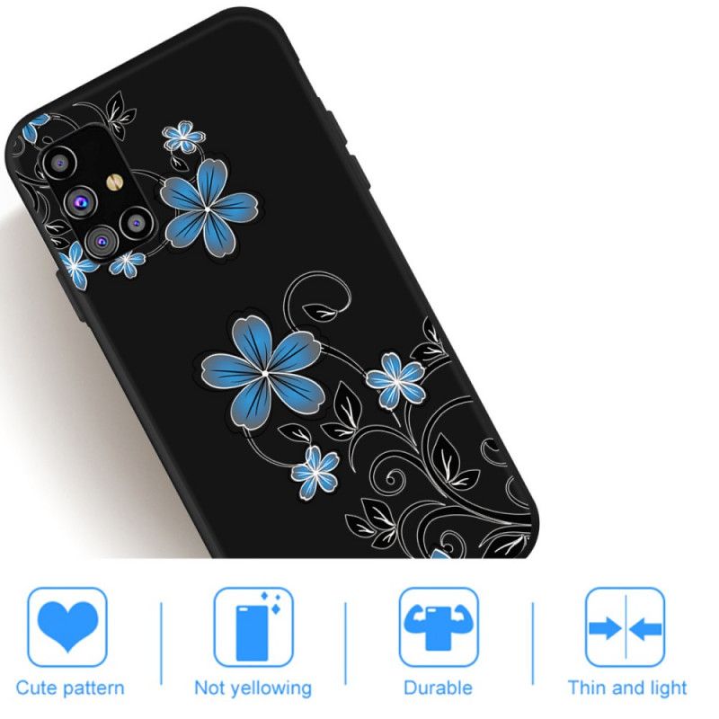 Cover for Samsung Galaxy M51 Blå Blomster