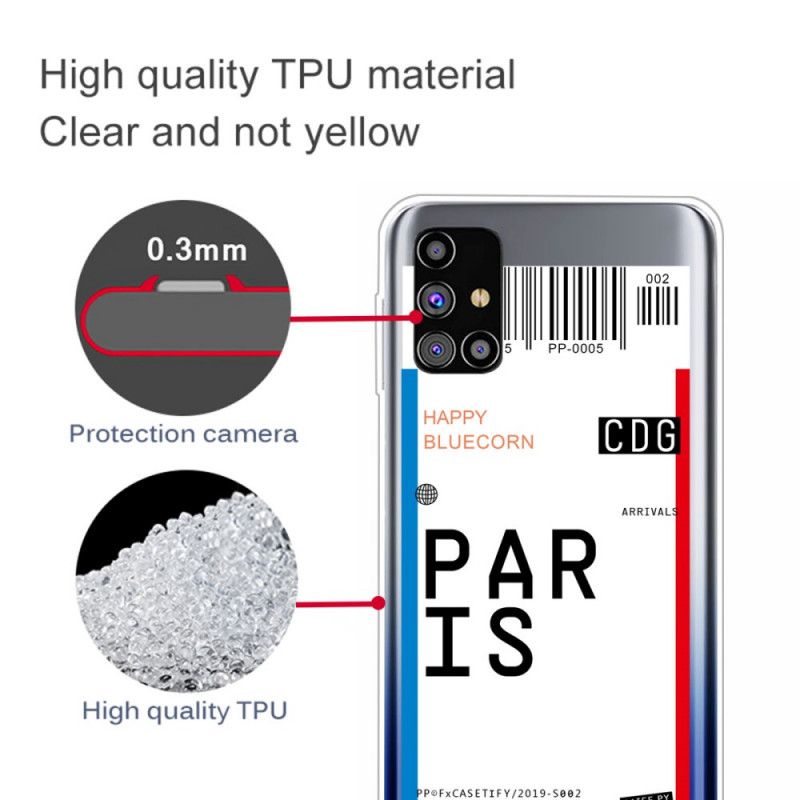 Cover for Samsung Galaxy M51 Boardingkort Til Paris