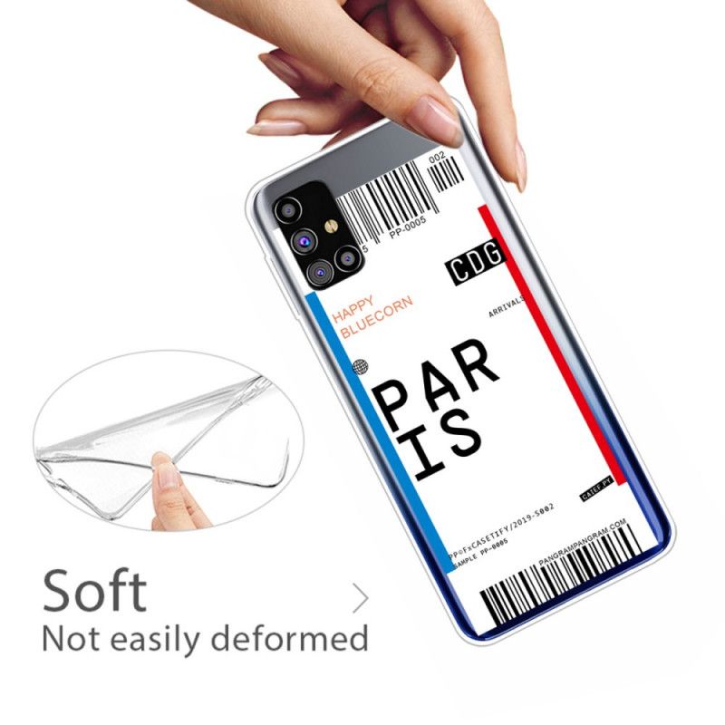 Cover for Samsung Galaxy M51 Boardingkort Til Paris