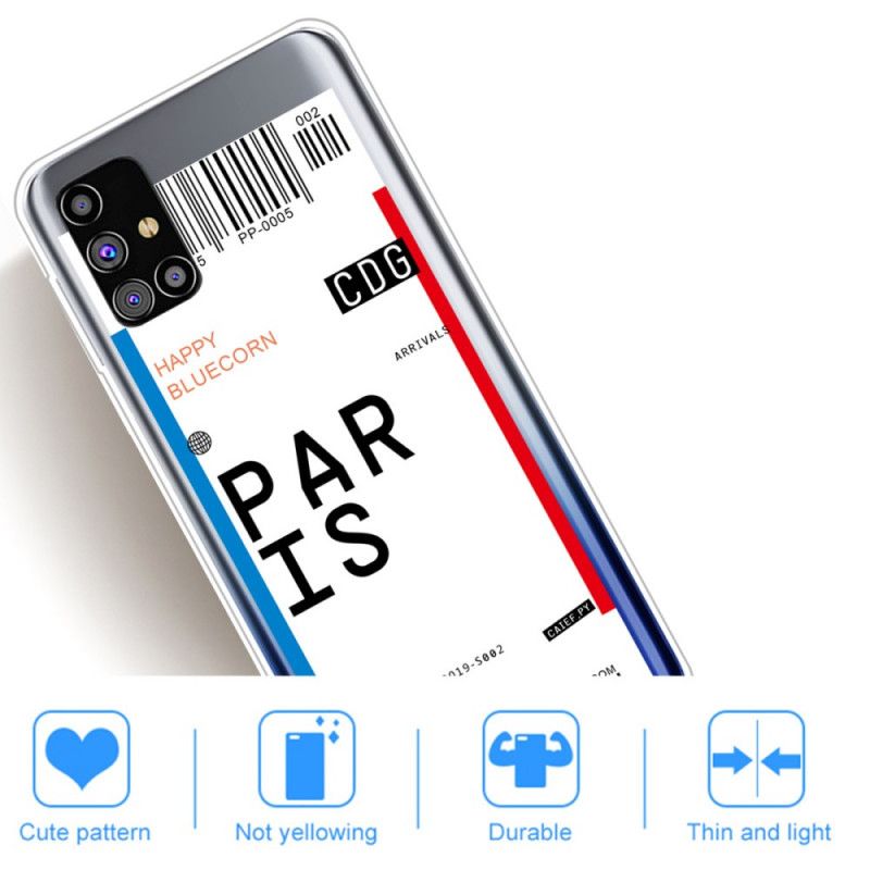 Cover for Samsung Galaxy M51 Boardingkort Til Paris