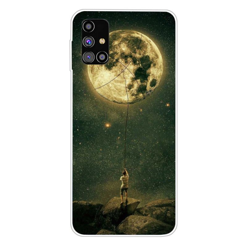 Cover for Samsung Galaxy M51 Fleksibel Mand Til Månen