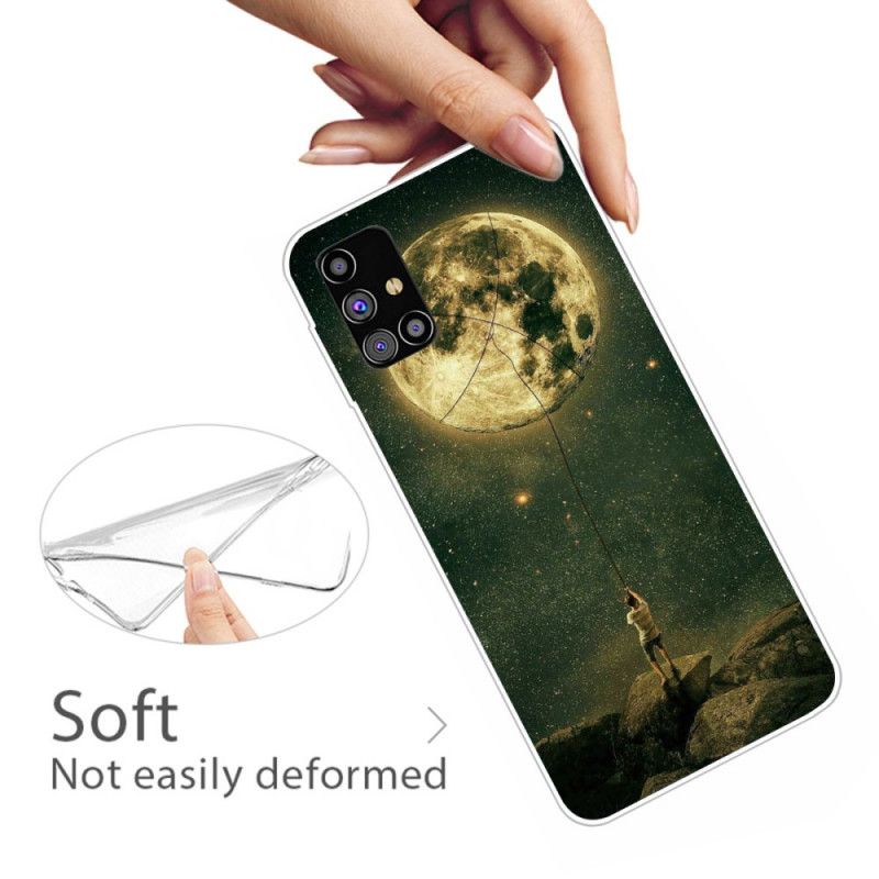 Cover for Samsung Galaxy M51 Fleksibel Mand Til Månen