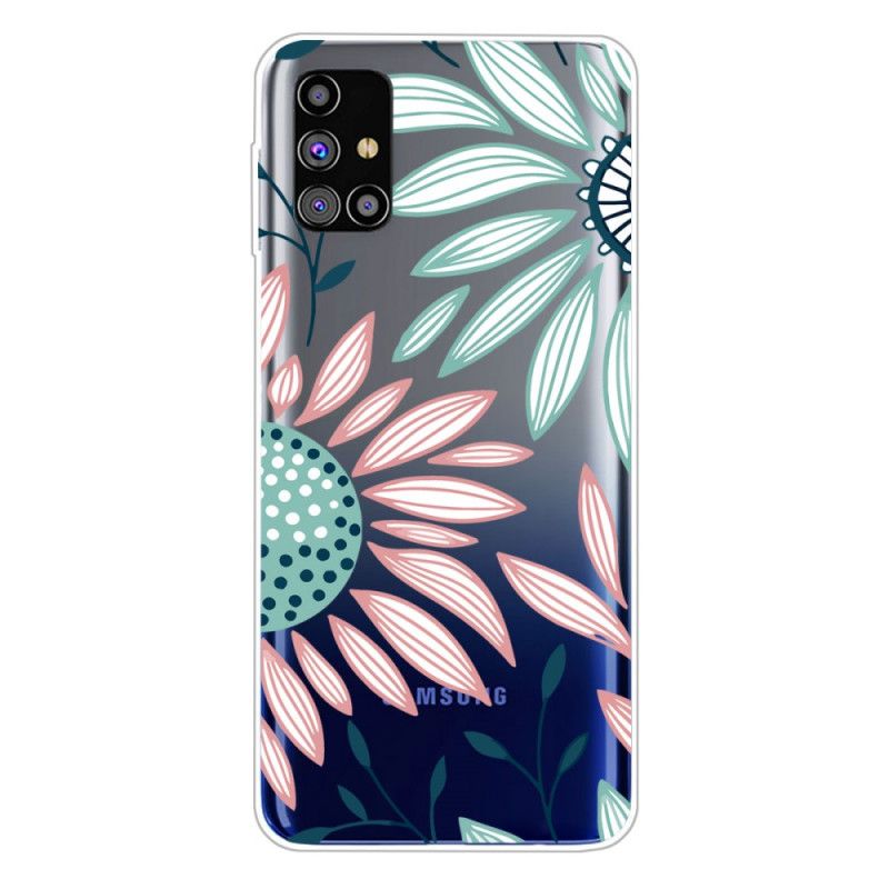 Cover for Samsung Galaxy M51 Grøn Premium Blomster