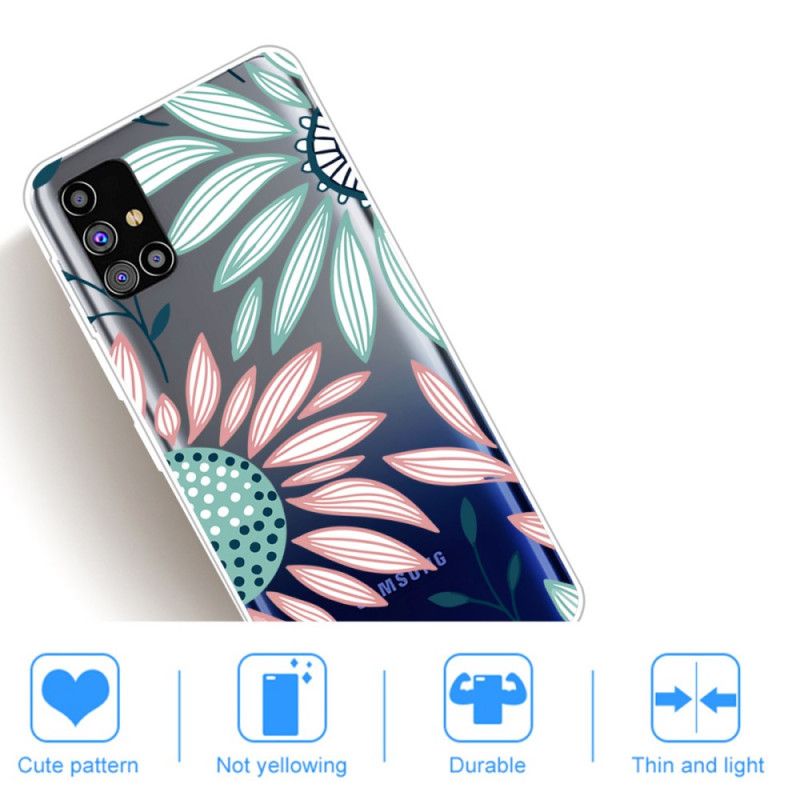 Cover for Samsung Galaxy M51 Grøn Premium Blomster