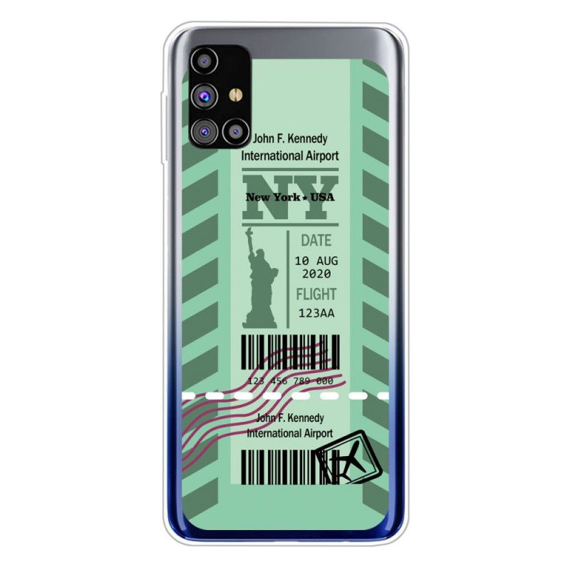 Cover for Samsung Galaxy M51 Sort Boardingkort Til New York