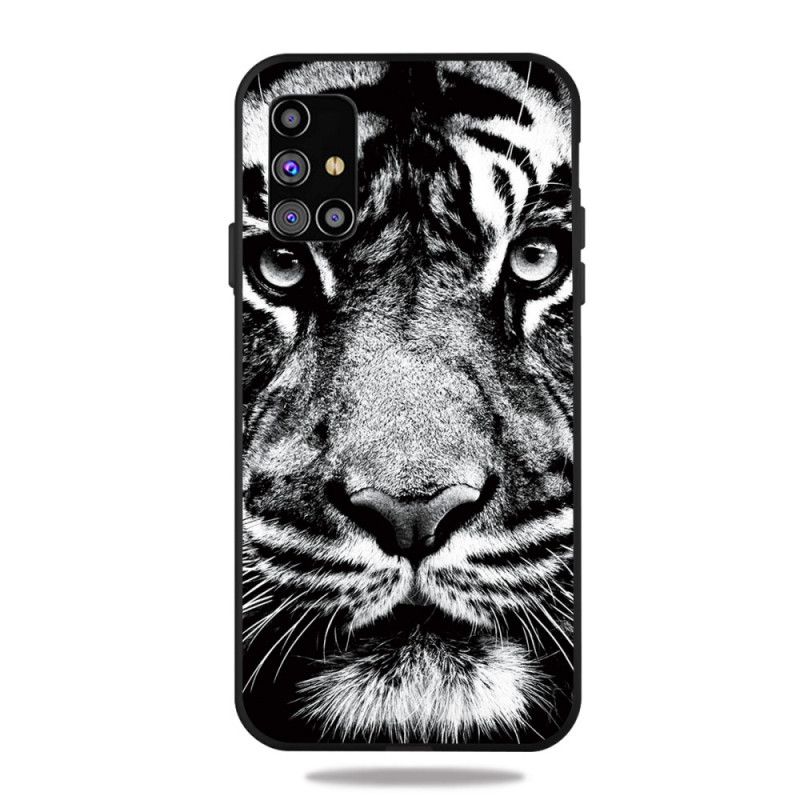 Cover for Samsung Galaxy M51 Sort Og Hvid Tiger