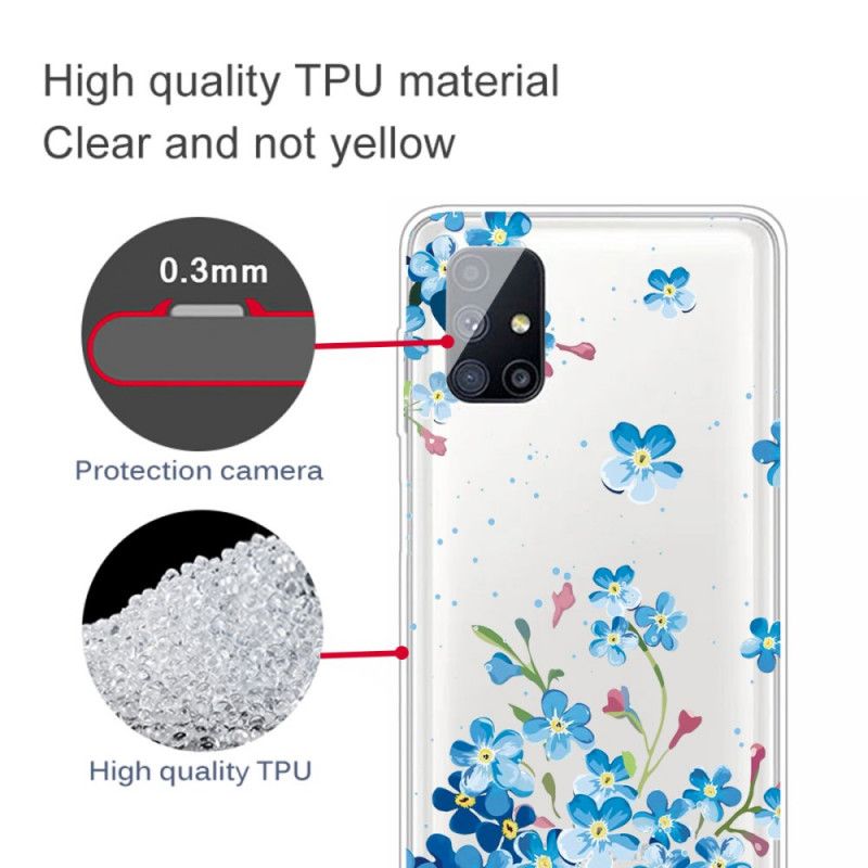 Cover Samsung Galaxy M51 Blå Blomster