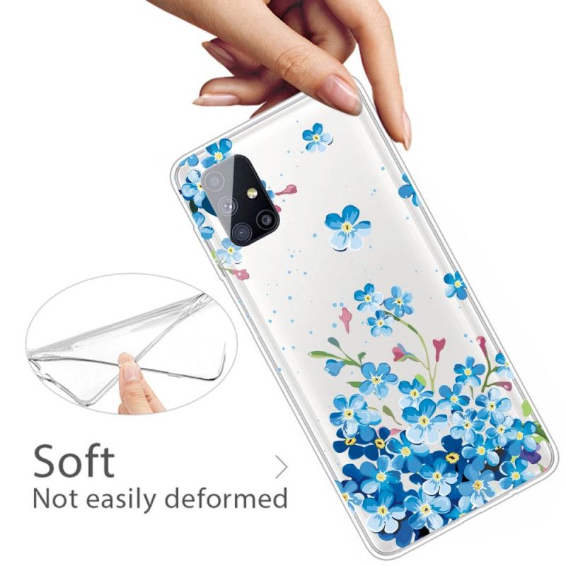 Cover Samsung Galaxy M51 Blå Blomster