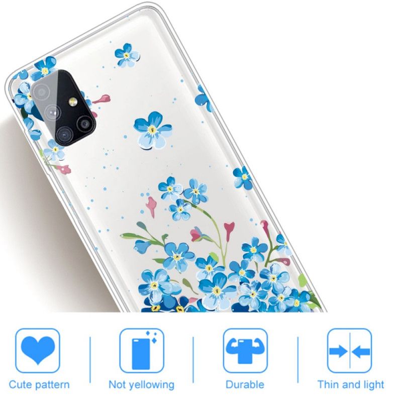 Cover Samsung Galaxy M51 Blå Blomster