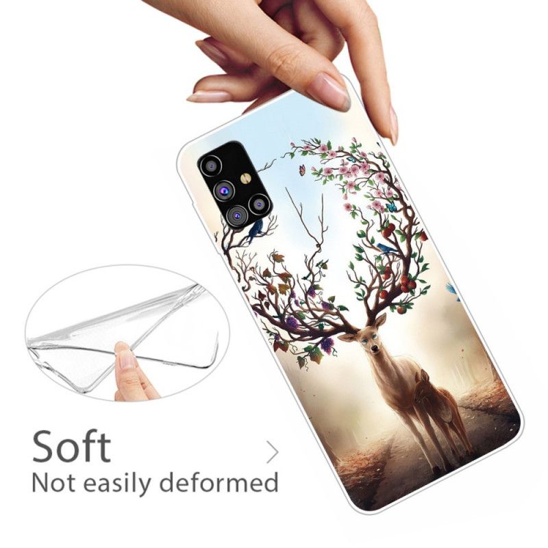 Cover Samsung Galaxy M51 Fleksibel Hjorte