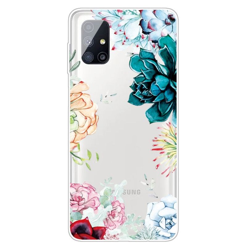 Cover Samsung Galaxy M51 Gennemsigtige Akvarelblomster Beskyttelse