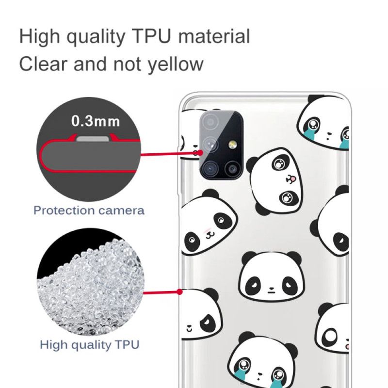 Cover Samsung Galaxy M51 Gennemsigtige Sentimentale Pandaer Beskyttelse