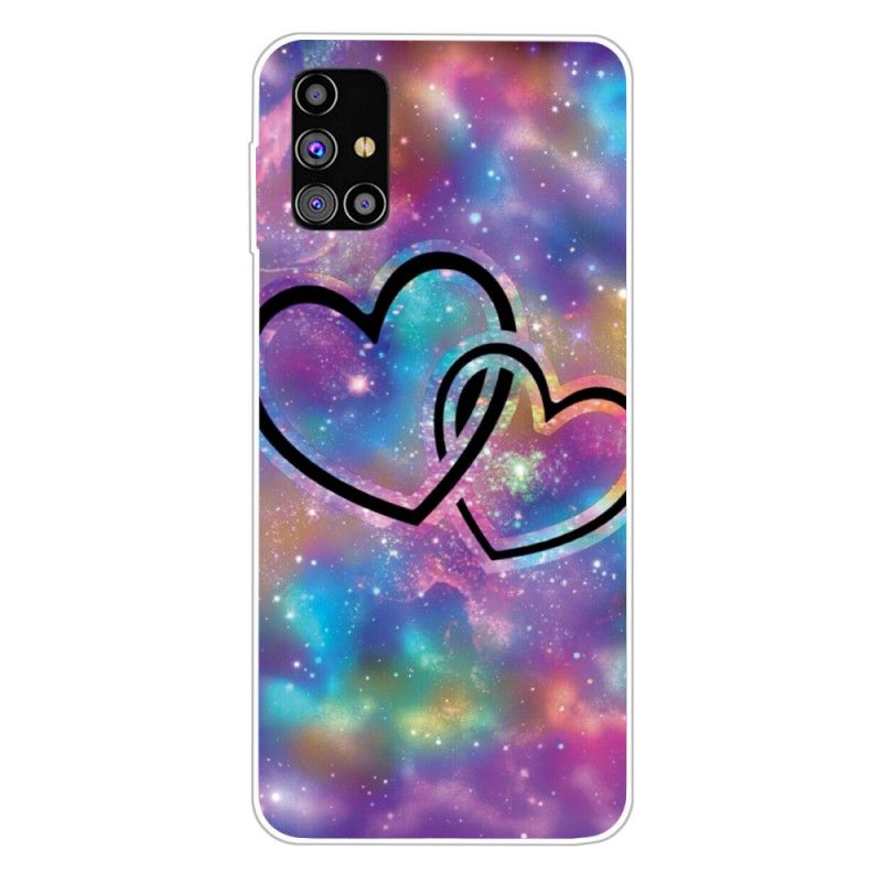 Cover Samsung Galaxy M51 Lænket Hjerter