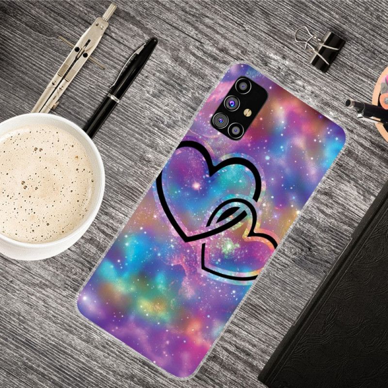 Cover Samsung Galaxy M51 Lænket Hjerter