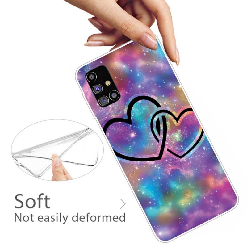 Cover Samsung Galaxy M51 Lænket Hjerter