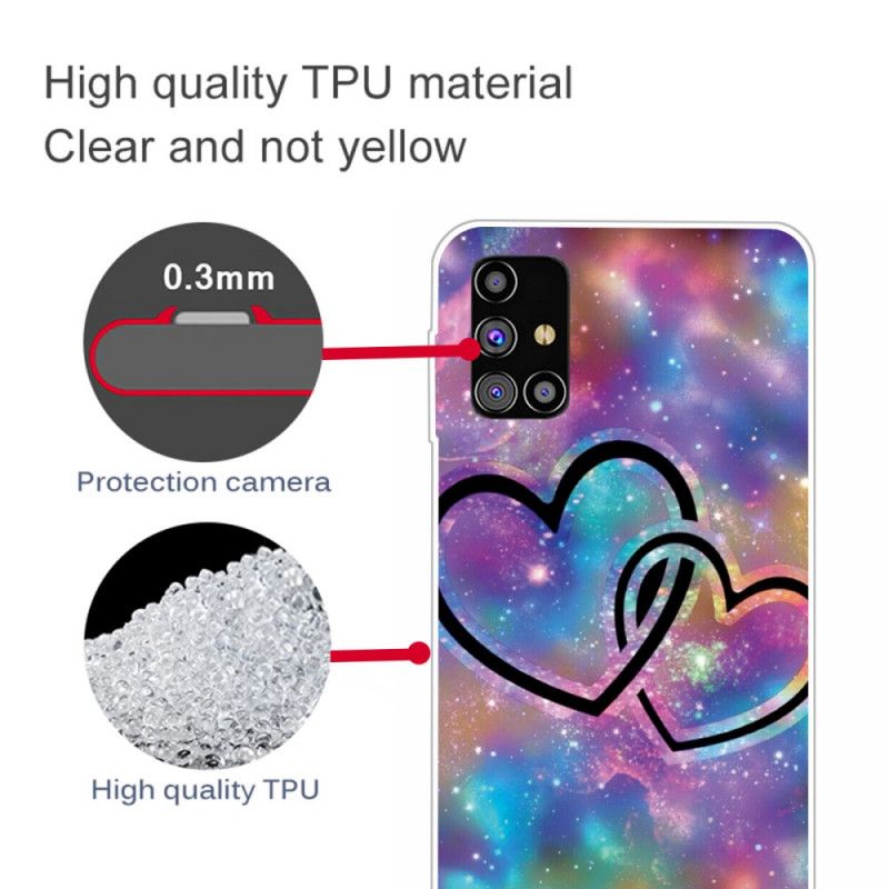 Cover Samsung Galaxy M51 Lænket Hjerter