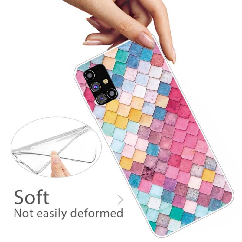 Cover Samsung Galaxy M51 Lyserød Maleri Beskyttelse