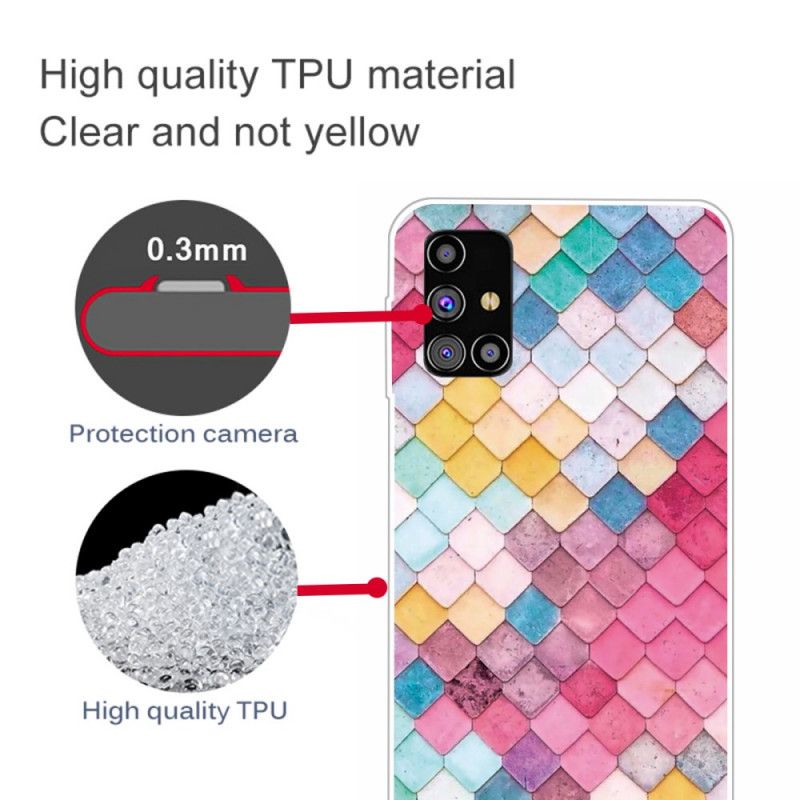 Cover Samsung Galaxy M51 Lyserød Maleri Beskyttelse