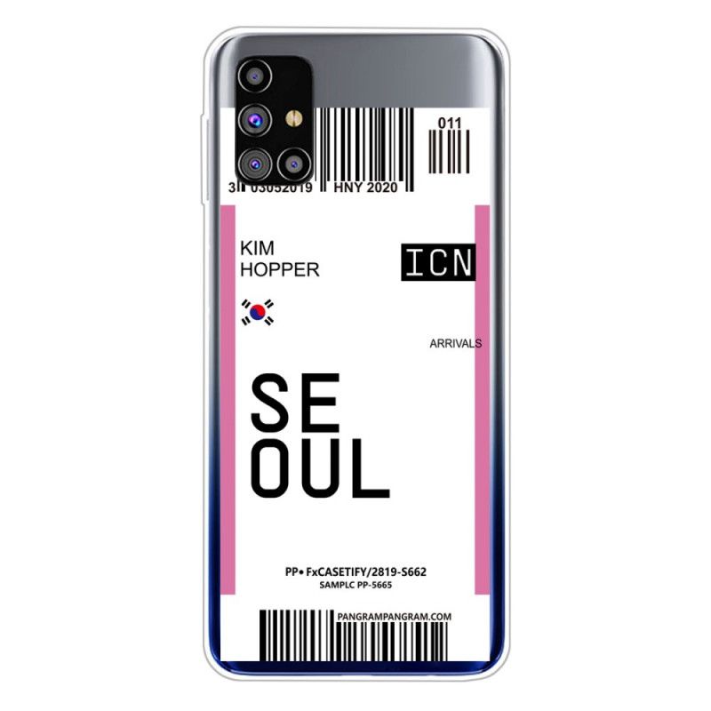 Cover Samsung Galaxy M51 Magenta Mobilcover Boardingkort Til Seoul