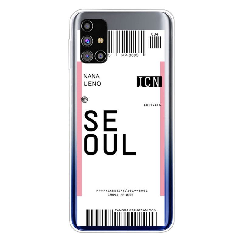 Cover Samsung Galaxy M51 Magenta Mobilcover Boardingkort Til Seoul