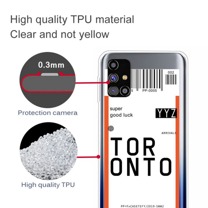 Cover Samsung Galaxy M51 Mobilcover Boardingkort Til Toronto