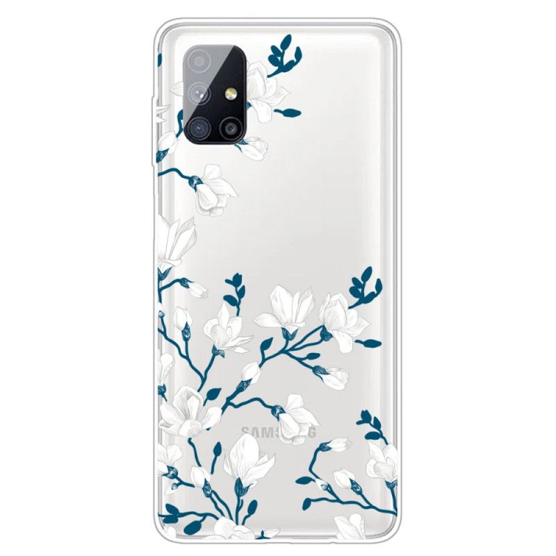 Cover Samsung Galaxy M51 Mobilcover Hvide Blomster