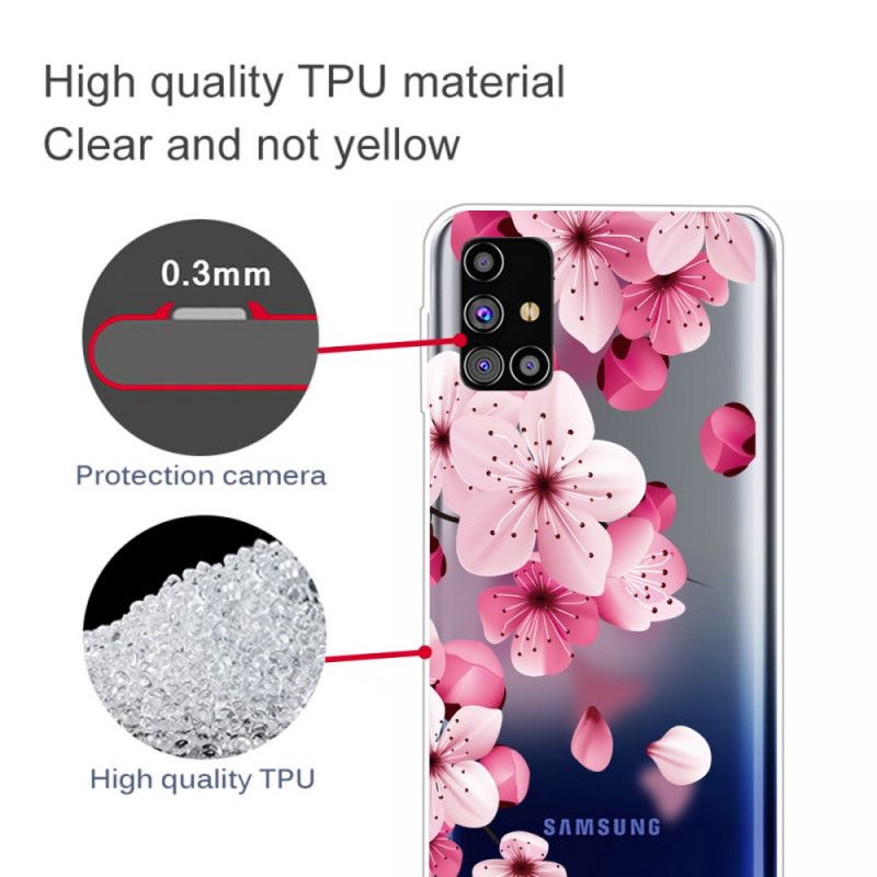 Cover Samsung Galaxy M51 Små Lyserøde Blomster