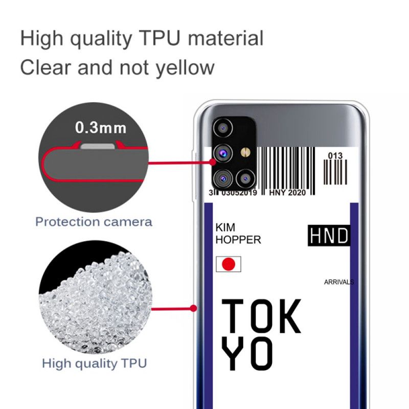 Cover Samsung Galaxy M51 Sort Boardingkort Tokyo