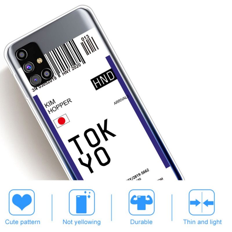 Cover Samsung Galaxy M51 Sort Boardingkort Tokyo