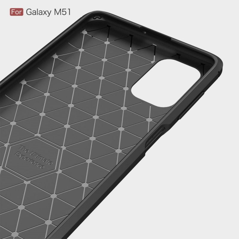 Cover Samsung Galaxy M51 Sort Børstet Kulfiber Original