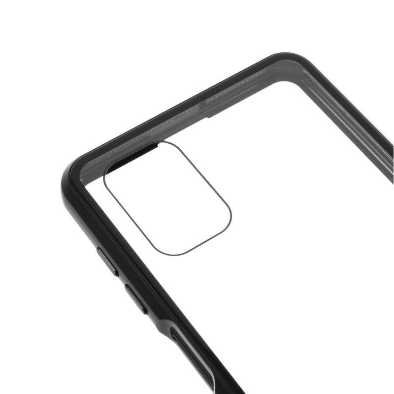 Cover Samsung Galaxy M51 Sort Metalkanter Og Hærdet Glas Original