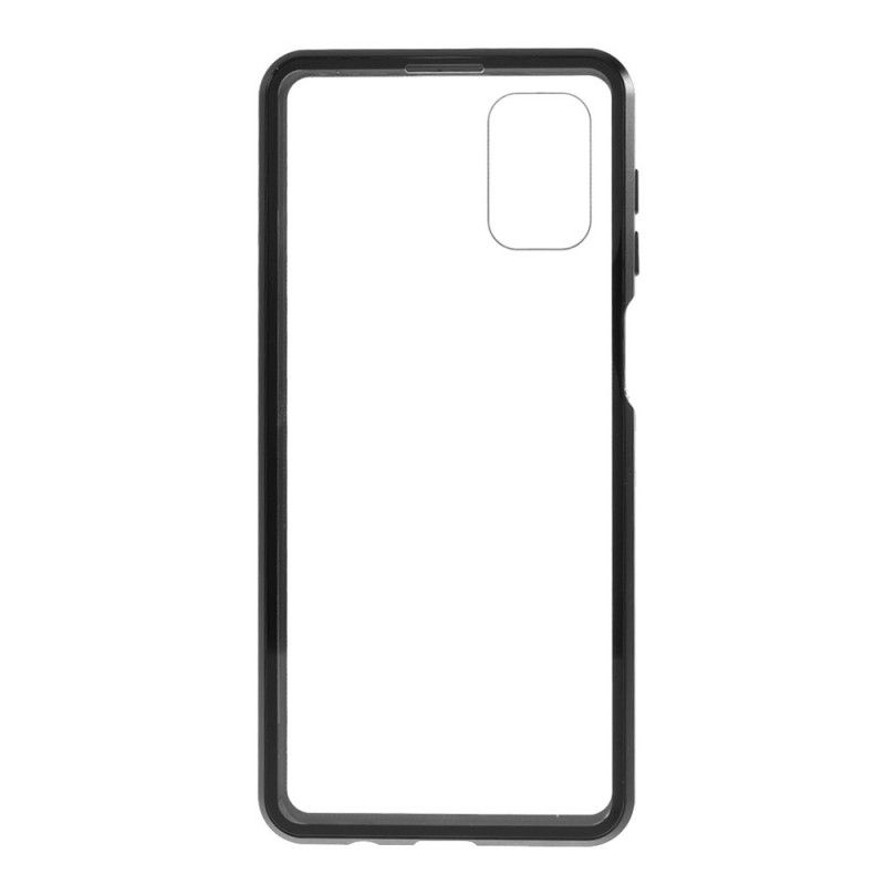 Cover Samsung Galaxy M51 Sort Metalkanter Og Hærdet Glas Original