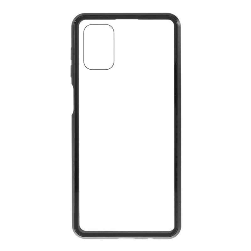 Cover Samsung Galaxy M51 Sort Metalkanter Og Hærdet Glas Original