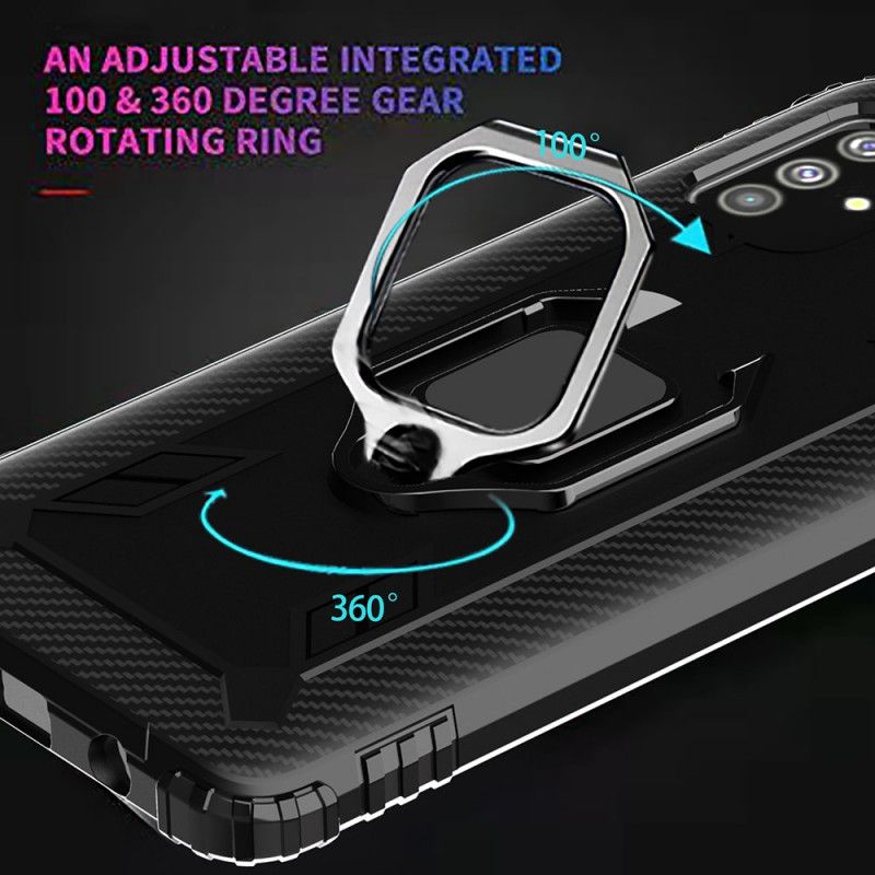 Cover Samsung Galaxy M51 Sort Ring Og Kulfiber