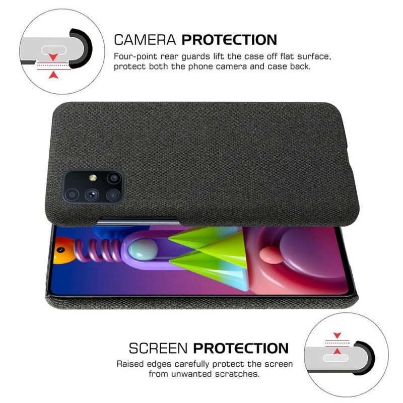 Cover Samsung Galaxy M51 Sort Stoftekstur