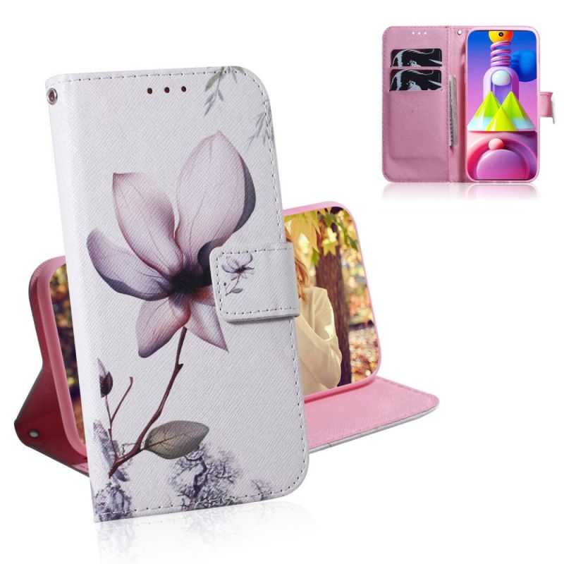 Flip Cover Læder Samsung Galaxy M51 Gammel Rosenblomst Beskyttelse