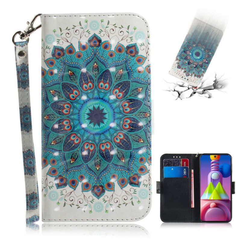 Flip Cover Læder Samsung Galaxy M51 Mesterlig Mandala Med Rem