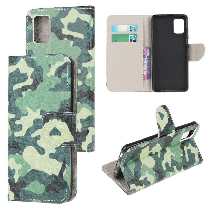 Flip Cover Læder Samsung Galaxy M51 Militær Camouflage Original