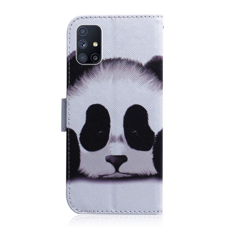 Flip Cover Læder Samsung Galaxy M51 Panda Ansigt Original