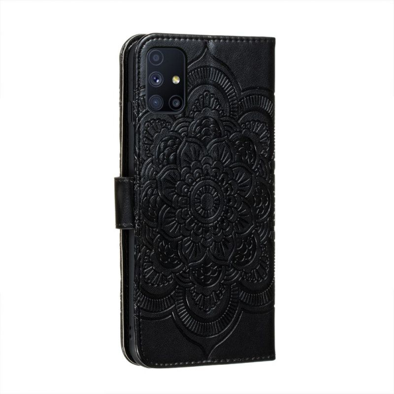 Flip Cover Læder Samsung Galaxy M51 Sort Hele Mandala Original