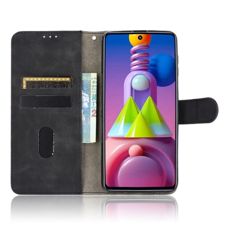 Flip Cover Læder Samsung Galaxy M51 Sort Hud-Berøring