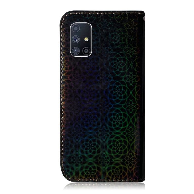 Flip Cover Læder Samsung Galaxy M51 Sort Ren Farve Original