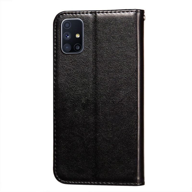 Flip Cover Læder Samsung Galaxy M51 Sort Traditionelt Kunstlæder Original