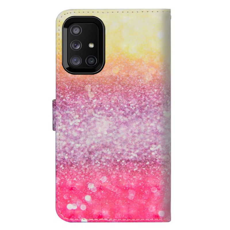 Flip Cover Samsung Galaxy M51 Magenta Glittergradient